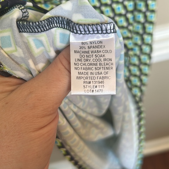 Jude Connally Blue and Green Patterned Midi Dress XS - Picture 5 of 6